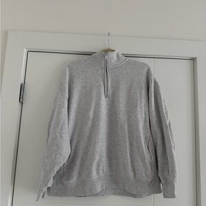 Men's Gray Half-Zip Sweater